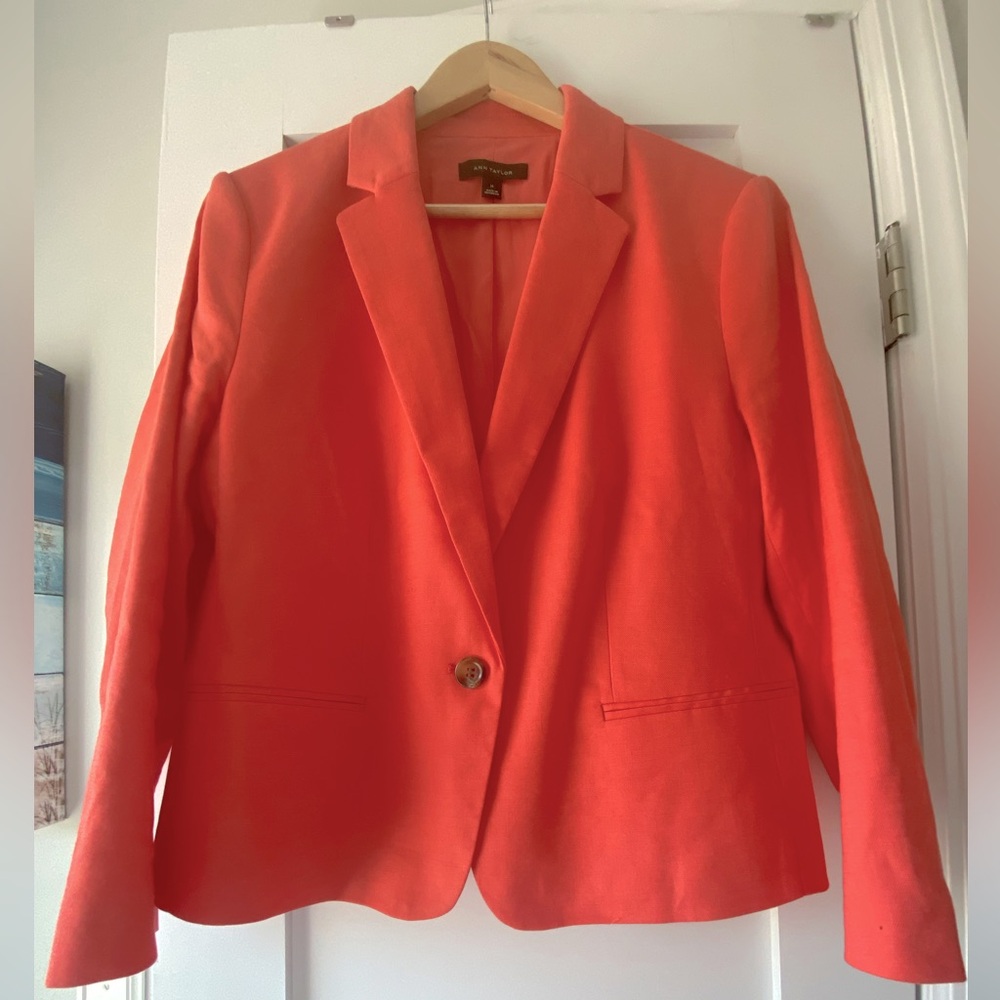 Ann Taylor Coral Single-Button Blazer